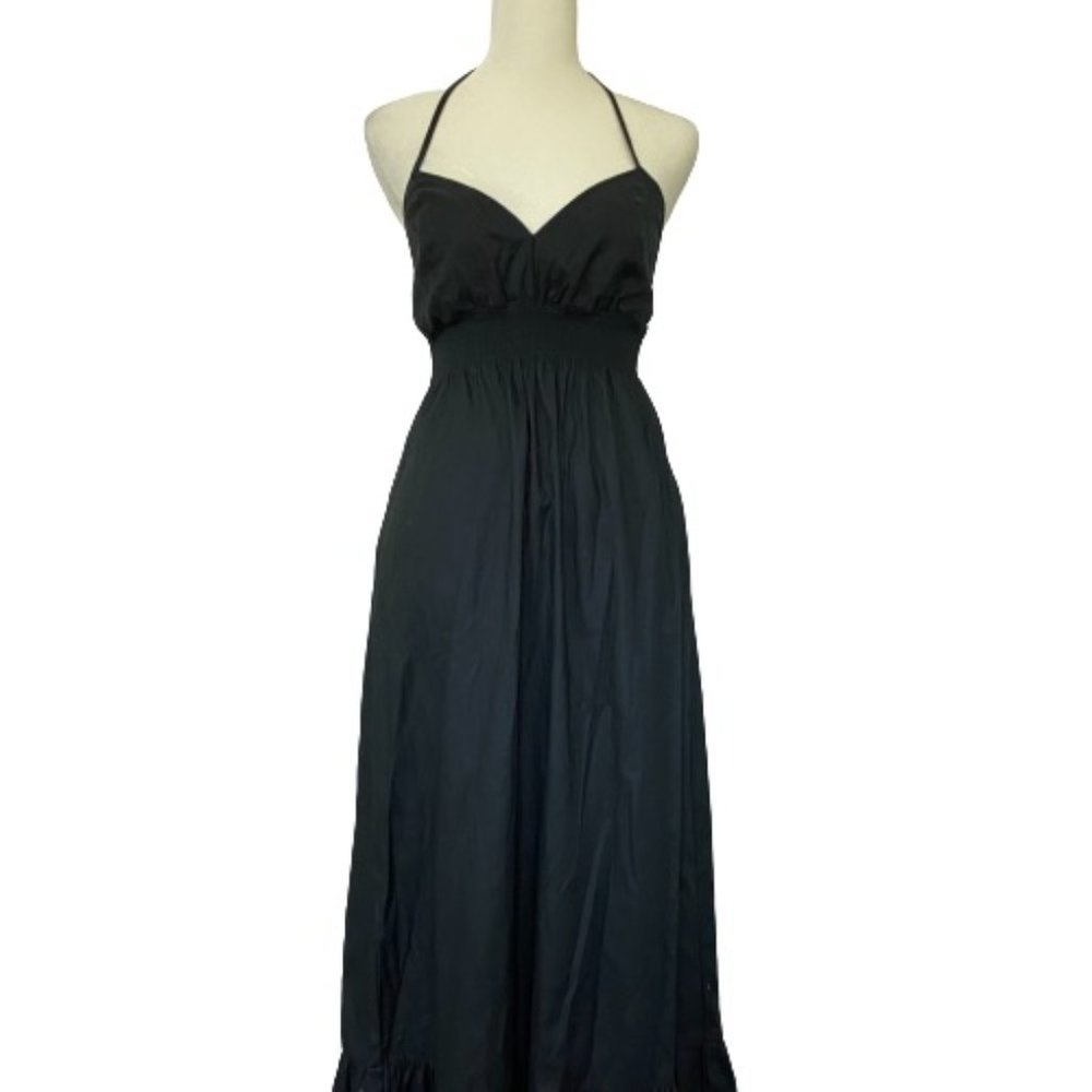 NY & Company Black Maxi Halter Top Dress